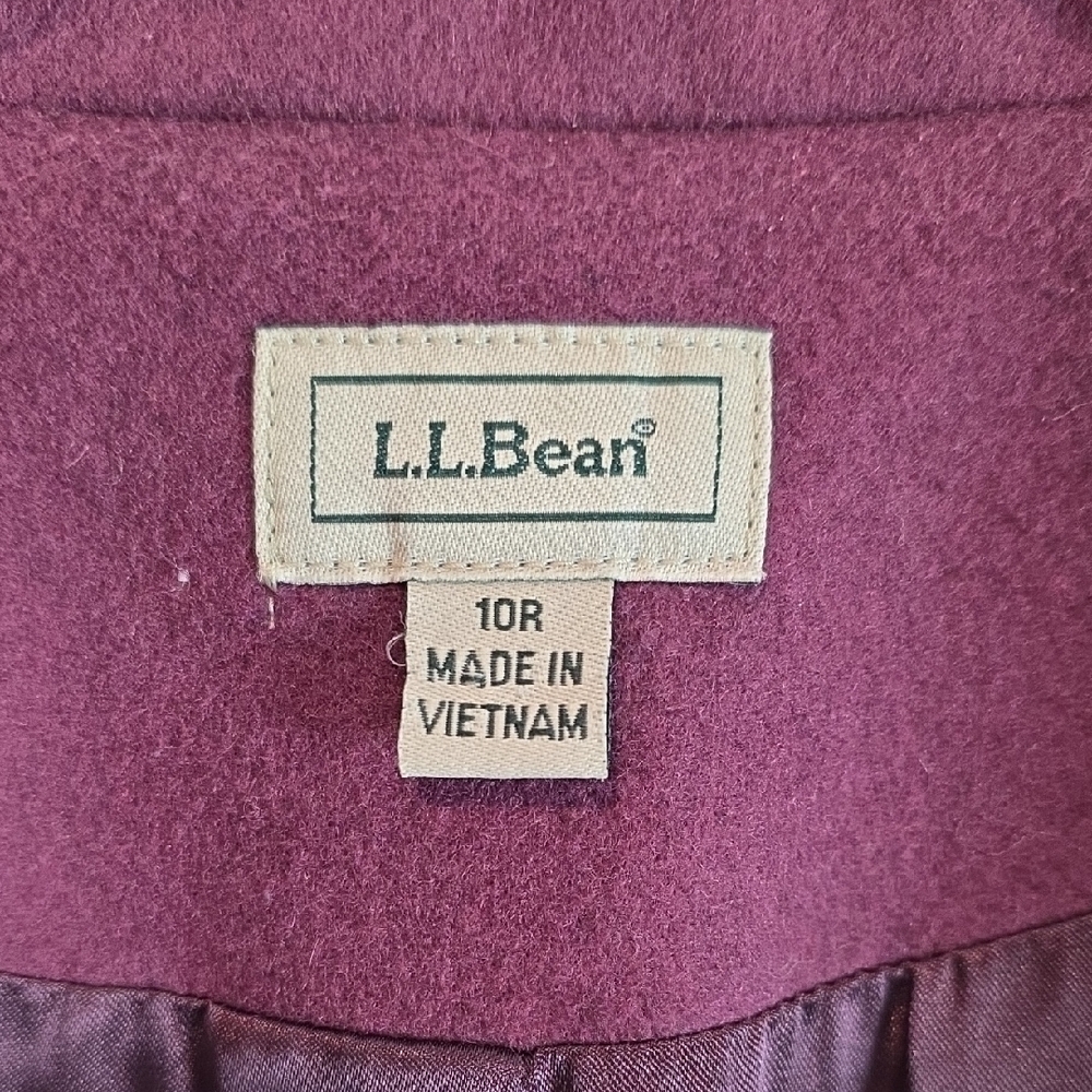 LL Bean Wool Cashmere Plum Blazer womens size 10 - Picture 3 of 5